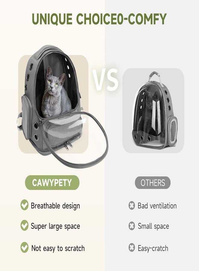 Onomie Cat Backpack Carrier, Breathable Cat Carrier Large Space Bubble Pet Backpack for Kitty Small Dog up to 15lbs, Transparent & Foldable Pet Carrier for Travel Hiking (Dark Gray) - Image 2